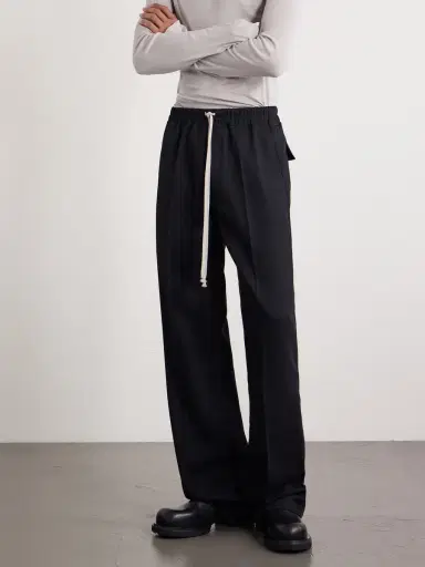 Rick Owens Dietrich Straight-Leg Wool Drawstring Trousers - Men | Thumbnail 3 Rick Owens Dietrich Straight-Leg Wool Drawstring Trousers - Men | Thumbnail 3