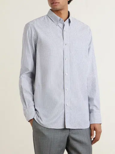 Tom Ford Button-Down Collar Striped Cotton and Lyocell-Blend Oxford Shirt - Men | Thumbnail 2