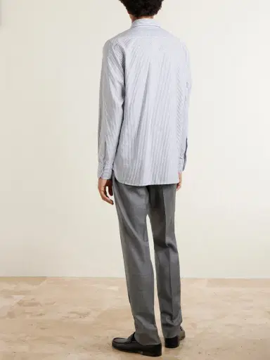 Tom Ford Button-Down Collar Striped Cotton and Lyocell-Blend Oxford Shirt - Men | Thumbnail 4