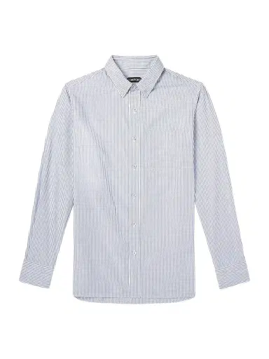 Tom Ford Button-Down Collar Striped Cotton and Lyocell-Blend Oxford Shirt - Men | Thumbnail 1