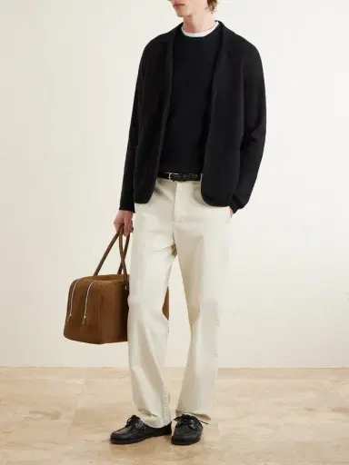 Inis Meáin Caoladóir Basketweave Textured Cotton and Cashmere-Blend Sweater - Men | Thumbnail 2