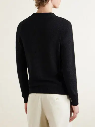 Inis Meáin Caoladóir Basketweave Textured Cotton and Cashmere-Blend Sweater - Men | Thumbnail 4