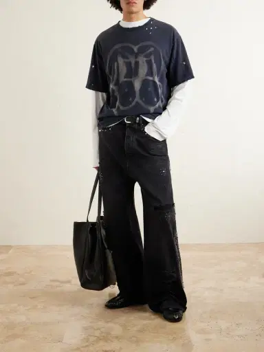 AMIRI Straight-Leg Distressed Studded Jeans - Men | Thumbnail 2 AMIRI Straight-Leg Distressed Studded Jeans - Men | Thumbnail 2
