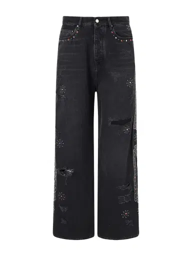 AMIRI Straight-Leg Distressed Studded Jeans - Men | Thumbnail 1 AMIRI Straight-Leg Distressed Studded Jeans - Men | Thumbnail 1