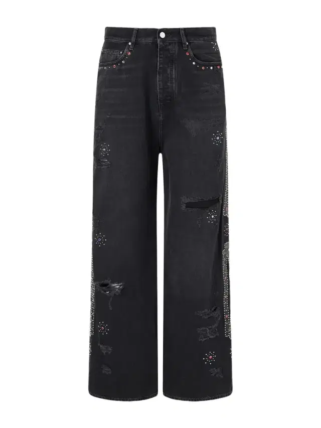 AMIRI Straight-Leg Distressed Studded Jeans - Men