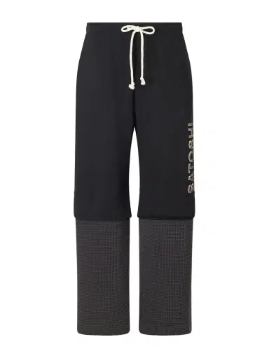 Satoshi Nakamoto Wide-Leg Logo-Embellished Cotton-Jersey and Waffle-Knit Sweatpants - Men | Thumbnail 1