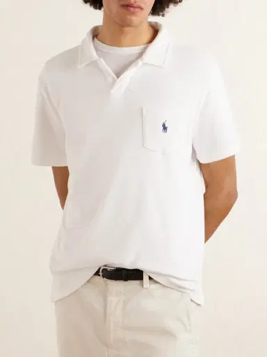Polo Ralph Lauren Logo-Embroidered Cotton-Blend Terry Polo Shirt - Men | Thumbnail 3