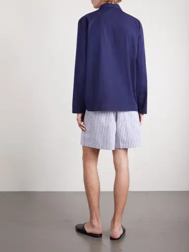 Tekla Straight-Leg Striped Organic Cotton-Poplin Shorts - Men | Thumbnail 4 Tekla Straight-Leg Striped Organic Cotton-Poplin Shorts - Men | Thumbnail 4