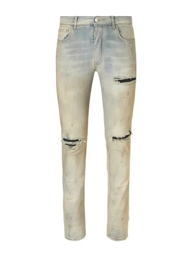 AMIRI MX1 Skinny-Fit Distressed Suede-Trimmed Jeans - Men