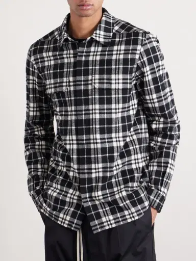 Rick Owens Checked Cotton-Flannel Shirt - Men | Thumbnail 3