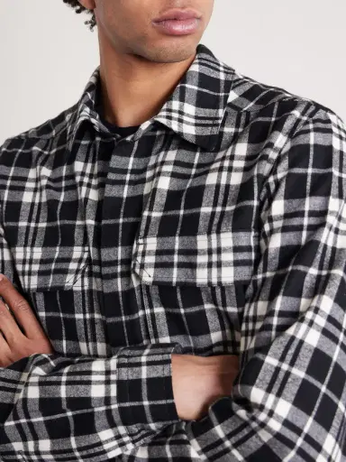 Rick Owens Checked Cotton-Flannel Shirt - Men | Thumbnail 5