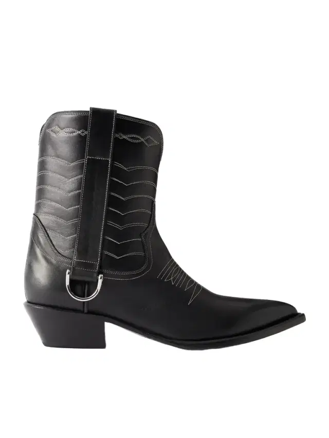 Split Ends Embroidered Leather Ankle Boots - Men