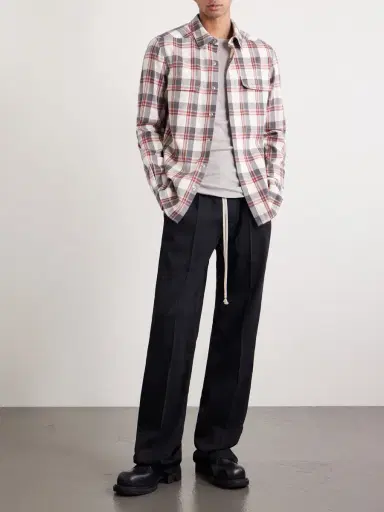 Rick Owens Checked Cotton-Flannel Shirt - Men | Thumbnail 2 Rick Owens Checked Cotton-Flannel Shirt - Men | Thumbnail 2