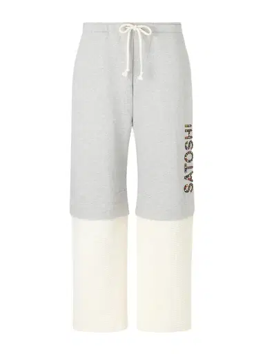 Satoshi Nakamoto Wide-Leg Logo-Embellished Cotton-Jersey and Waffle-Knit Sweatpants - Men | Thumbnail 1
