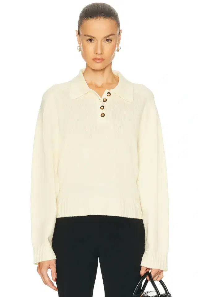 Homere Saddle Sleeve Polo Sweater