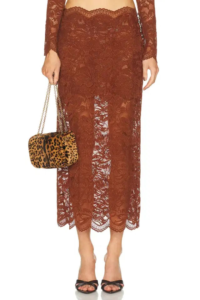 RABANNE Lace Midi Skirt