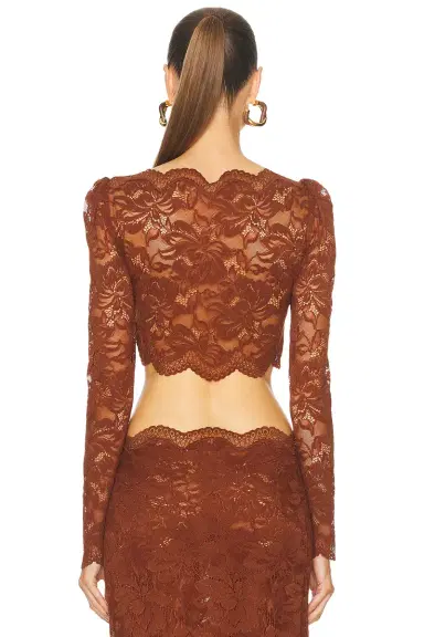 Rabanne Lace Off Shoulder Top | Thumbnail 3