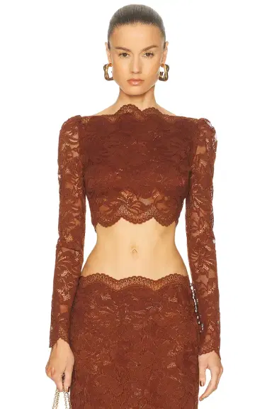 Rabanne Lace Off Shoulder Top | Thumbnail 1