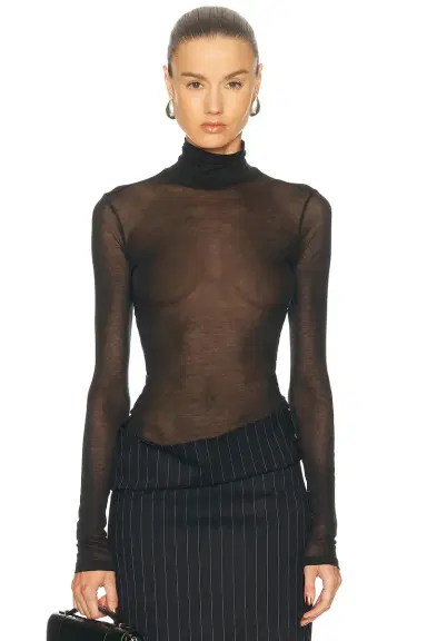 Mugler Turtleneck Jersey Top | Thumbnail 1