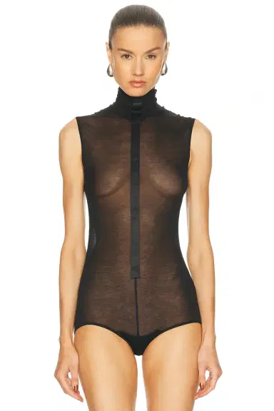 Mugler Sheer Sleeveless Bodysuit | Thumbnail 2 Mugler Sheer Sleeveless Bodysuit | Thumbnail 2