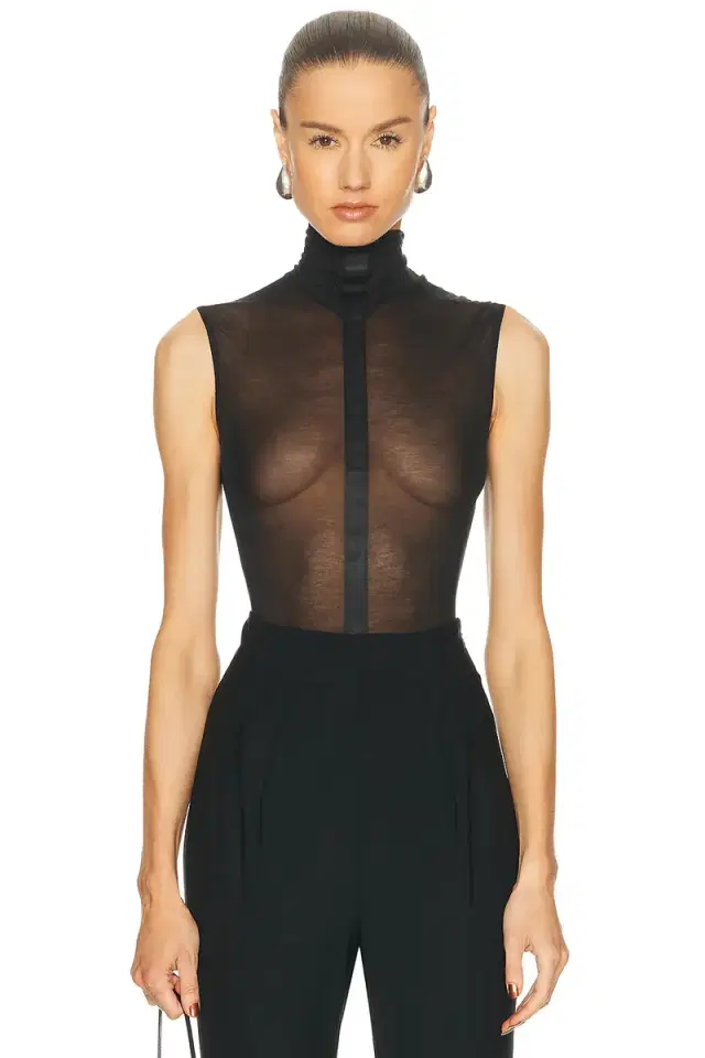 Mugler Sheer Sleeveless Bodysuit