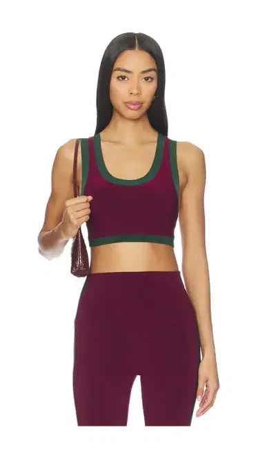 Norma Kamali Side Stripe Racer Sports Bra | Thumbnail 1 Norma Kamali Side Stripe Racer Sports Bra | Thumbnail 1