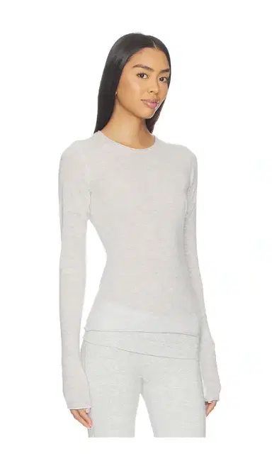 Skims Sheer Cashmere Long Sleeve Tee | Thumbnail 2