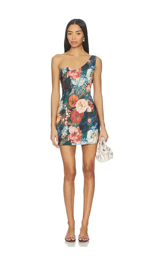 Prabal Gurung Asymmetrical Shoulder Mini Dress