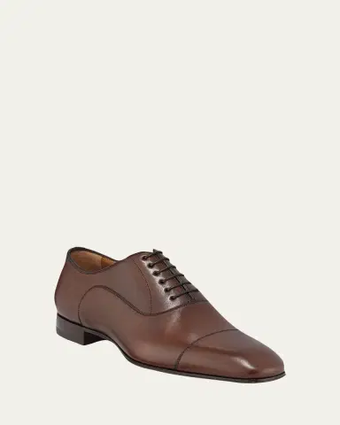 Christian Louboutin Greggo Men's Lace-Up Leather Dress Shoes | Thumbnail 2