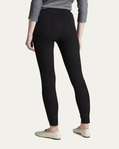 ALICE + OLIVIA Maddox Suede High-Waist Side-Zip Leggings | Thumbnail 3