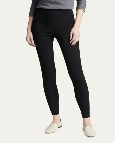 ALICE + OLIVIA Maddox Suede High-Waist Side-Zip Leggings | Thumbnail 4