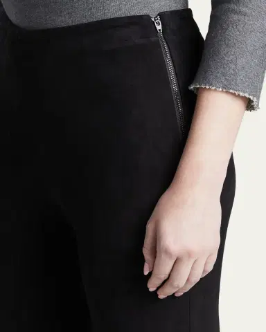 ALICE + OLIVIA Maddox Suede High-Waist Side-Zip Leggings | Thumbnail 5