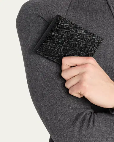 Thom Browne Men's Pebbled Leather Billfold Wallet | Thumbnail 2