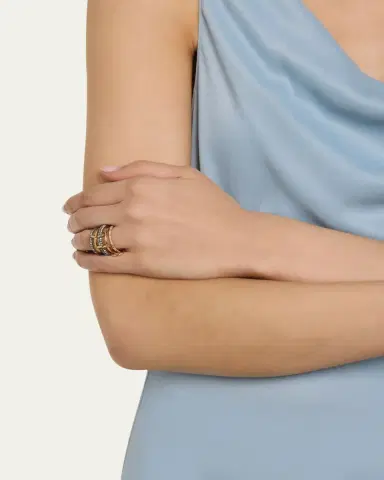 Spinelli Kilcollin Leo 18k 2-Tone 5-Link Ring w/ Diamonds | Thumbnail 2