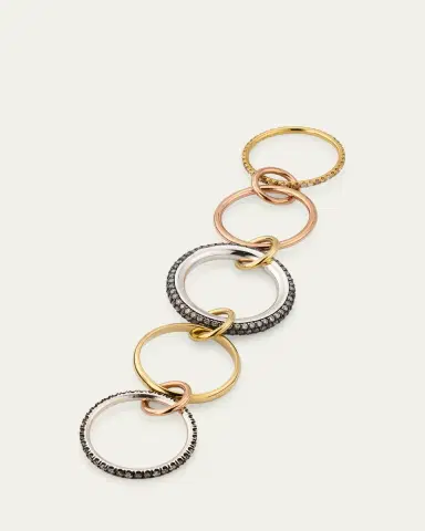 Spinelli Kilcollin Leo 18k 2-Tone 5-Link Ring w/ Diamonds | Thumbnail 4