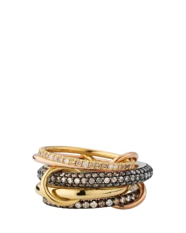 Spinelli Kilcollin Leo 18k 2-Tone 5-Link Ring w/ Diamonds | Thumbnail 1