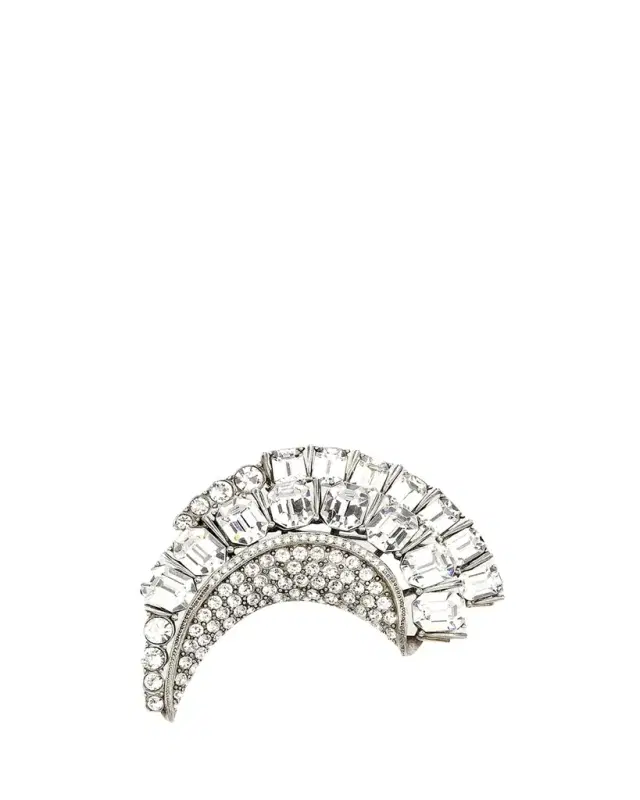 Ben-Amun Half-Moon Crystal Brooch