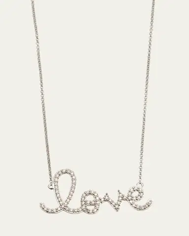 Sydney Evan Large 14k Yellow Gold & Diamond Love Necklace | Thumbnail 5 Sydney Evan Large 14k Yellow Gold & Diamond Love Necklace | Thumbnail 5