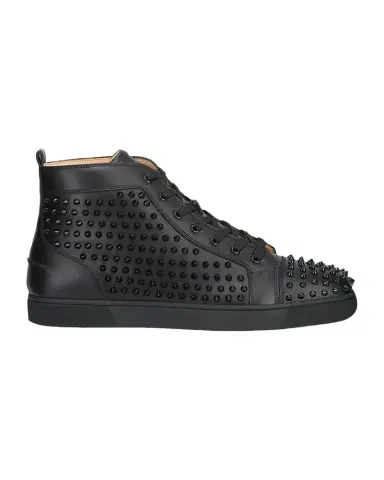 Christian Louboutin Men's Louis Mid-Top Spiked Leather Sneakers | Thumbnail 1