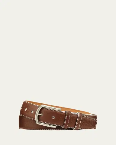 W. Kleinberg Men's South Beach Pebbled Leather Belt | Thumbnail 2