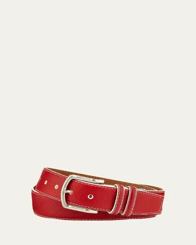 W. Kleinberg Men's South Beach Pebbled Leather Belt | Thumbnail 3