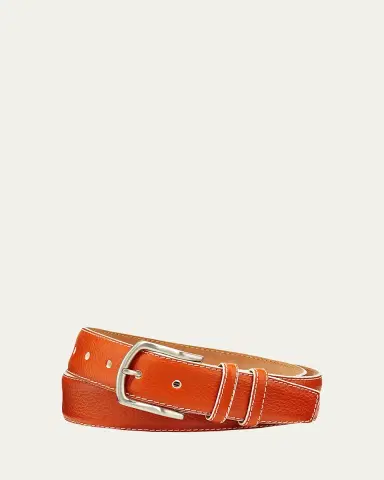 W. Kleinberg Men's South Beach Pebbled Leather Belt | Thumbnail 4