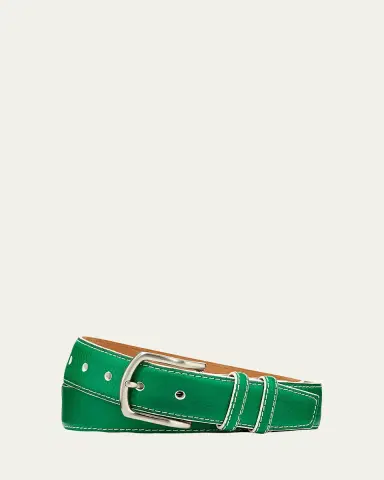 W. Kleinberg Men's South Beach Pebbled Leather Belt | Thumbnail 6