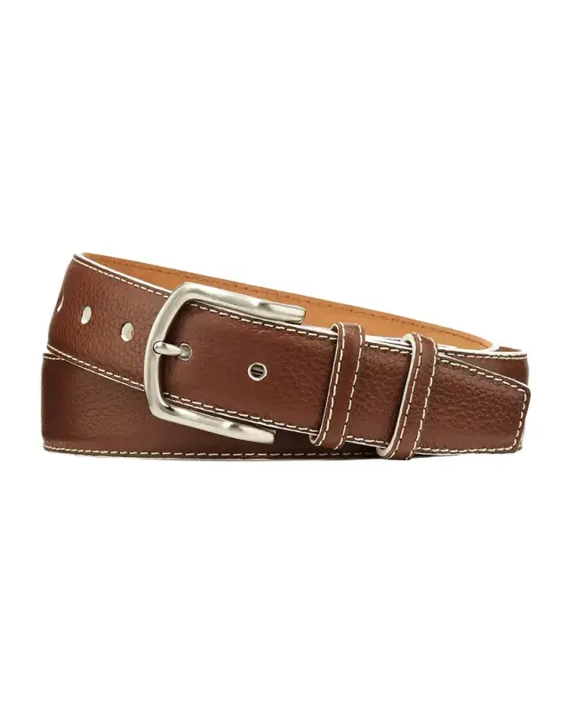 W. Kleinberg Men's South Beach Pebbled Leather Belt