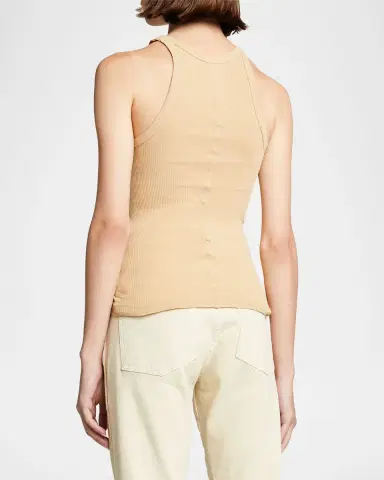 RE/DONE Ribbed Scoop-Neck Fitted Tank | Thumbnail 2