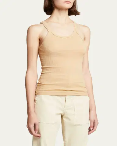 RE/DONE Ribbed Scoop-Neck Fitted Tank | Thumbnail 16