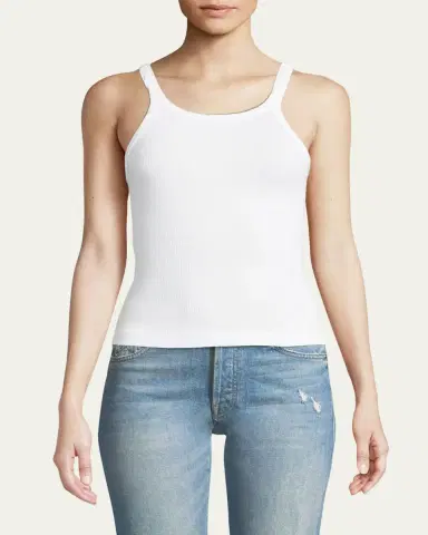 RE/DONE Ribbed Scoop-Neck Fitted Tank | Thumbnail 6