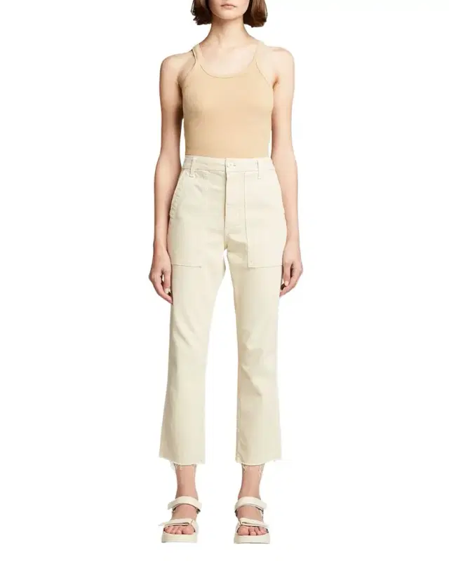 Ribbed Scoop-Neck Fitted Tank