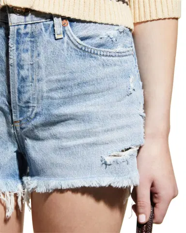 AGOLDE Parker Vintage Frayed-Hem Denim Shorts | Thumbnail 3