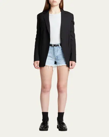 AGOLDE Parker Vintage Frayed-Hem Denim Shorts | Thumbnail 7